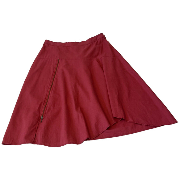 Soft Surroundings Womens Linen Blend A-Line Skirt Size M Berry Lined Flowy - Picture 1 of 7